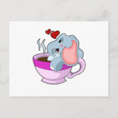 Elephant with Coffee Cup Briefkaart (Voorkant)