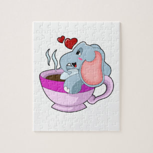 Elephant with Coffee Cup Legpuzzel