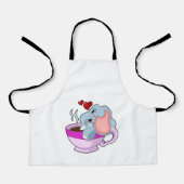 Elephant with Coffee Cup Schort (Voorkant)
