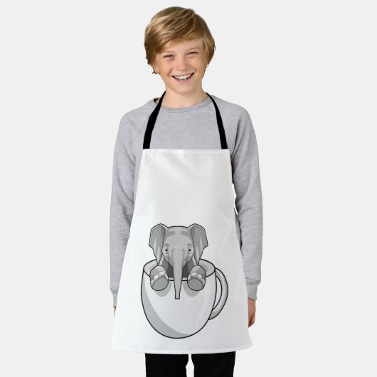 Elephant with Cup Schort (Gedragen)