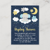Elephant Yellow and Navy Display Baby shower Informatiekaartje (Voorkant)