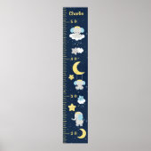 Elephant Yellow and Navy Growth Chart Poster (Voorkant)