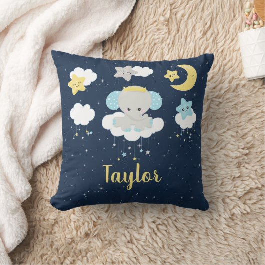 Elephant Yellow and Navy Kussen (Deken)