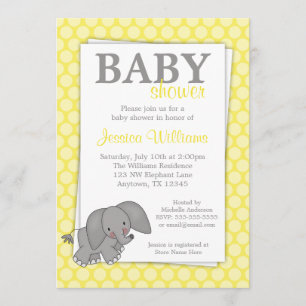 Elephant Yellow Stippen Geslacht Neutraal Baby sho Kaart