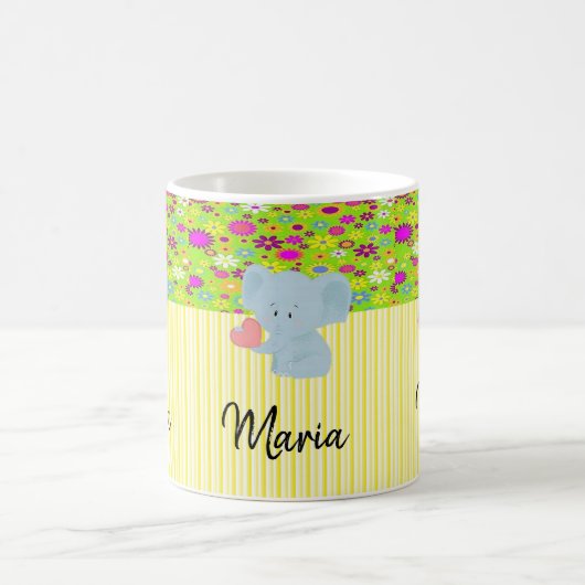 Elephant Yellow White Stripe Mok (Center)