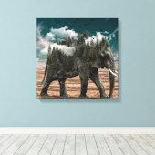 Elephant | Zazzle_Growshop. Canvas Afdruk (Insitu (Houten vloer))
