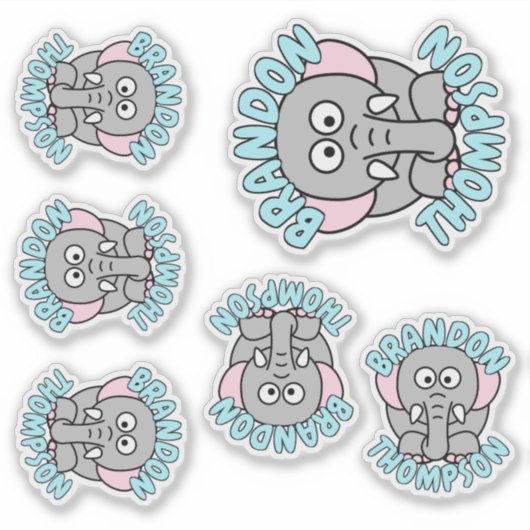 Elephant Zoo Animal Sticker (Voorkant)