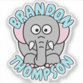 Elephant Zoo Animal Sticker (Voorkant)