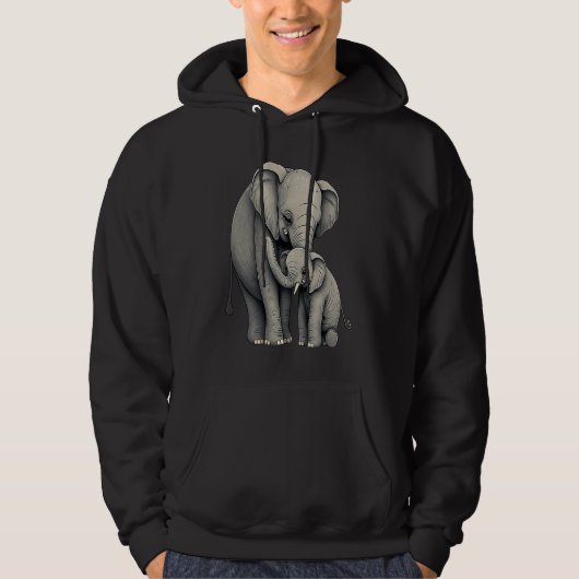 Elephant Zookeeper Elephant Mom Hugging A Child El Hoodie (Voorkant)