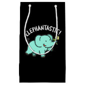Elephantastic Funny Elephant Pun Dark BG Klein Cadeauzakje (Voorkant)