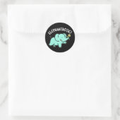 Elephantastic Funny Elephant Pun Dark BG Ronde Sticker (Tas)