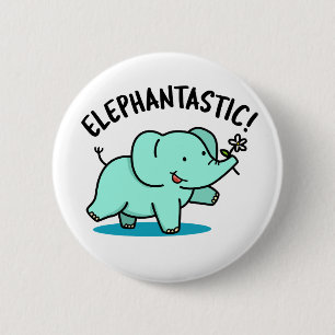 Elephantastic Funny Fantastic Elephant Pun Ronde Button 5,7 Cm