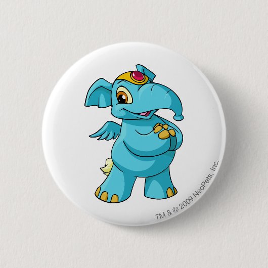Elephante Blue Ronde Button 5,7 Cm (Voorkant)