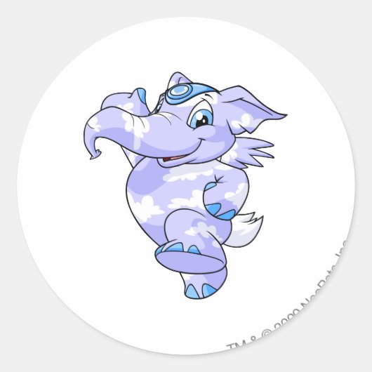 Elephante Cloud Ronde Sticker (Voorkant)