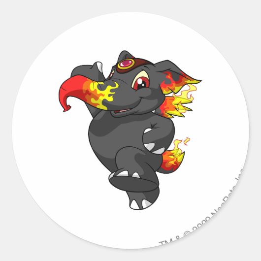 Elephante Fire Ronde Sticker (Voorkant)