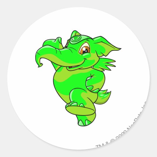 Elephante Ggloed Ronde Sticker (Voorkant)