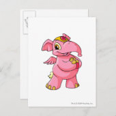 Elephante Pink Briefkaart (Voorkant / Achterkant)