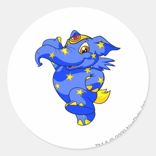 Elephante Starry Ronde Sticker (Voorkant)