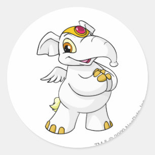 Elephante White Ronde Sticker