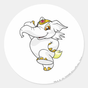 Elephante White Ronde Sticker