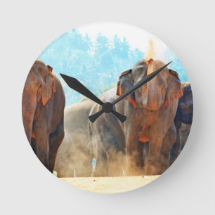 Elephants Animals Safari Destiny Peace Love Ronde Klok