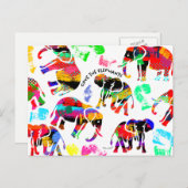 Elephants Art Briefkaart (Voorkant / Achterkant)
