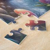 Éléphants blancs mignons et heureux Puzzles  (Côté)