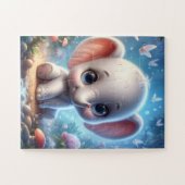 Éléphants blancs mignons et heureux Puzzles  (Horizontal)