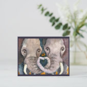 Eléphants, carte postale d'animaux africains (Debout devant)