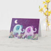 Elephants chaîne de marguerite - carte de voeux (Fleur jaune)