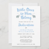 Elephants Christian Dedication Invitation | Bleu (Devant)