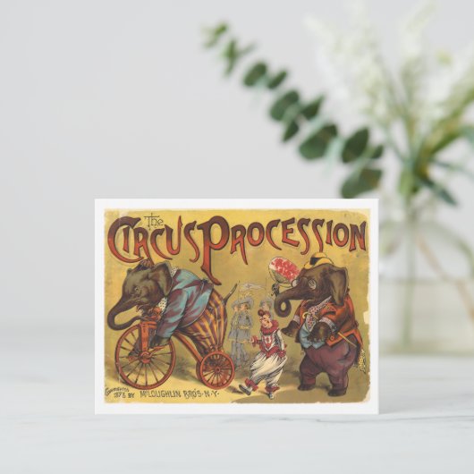  elephants Circus Procession Briefkaart (Staand voorkant)