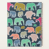 Eléphants colorés, Motif d'éléphants, Votre nom (Dos)