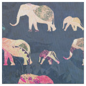 Éléphants colorés, tissu (fermé)