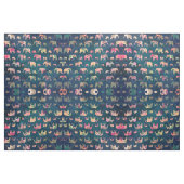 Éléphants colorés, tissu (Yard)
