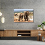 Eléphants côte à côte Toile encadrée<br><div class="desc">African Wildlife Photography de Pathblazer Studios sur ce produit est un rappel parfait pour quiconque a visité l'Afrique pour voir la faune africaine et toutes ses merveilles. Nous avons une gamme de photos originales et des designs faits sur mesure pour vous, alors n'hésitez pas à regarder autour de notre gamme...</div>
