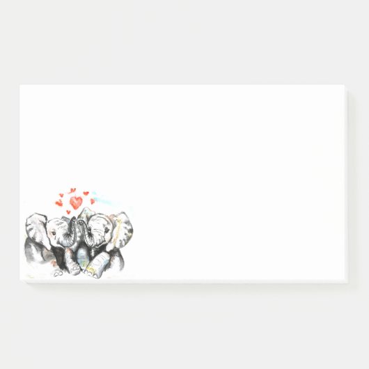 Elephants Couple Love Post-it® Notes (Voorkant)