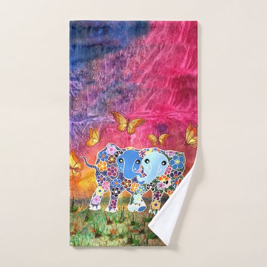 Éléphants de danse (Serviette à main)