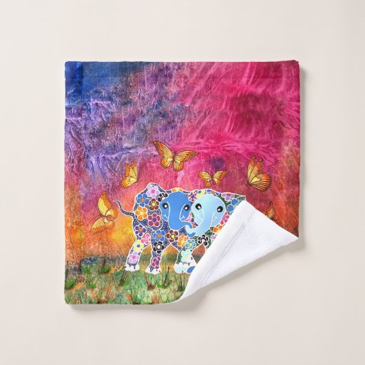 Éléphants de danse (Gant de toilette)