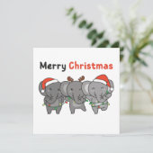Éléphants de Noël Animaux Éléphants Invitation Joy (Debout devant)