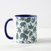 Eléphants de paisley sur mesure sur Mug de café bl (Gauche)