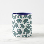 Eléphants de paisley sur mesure sur Mug de café bl (Centre)