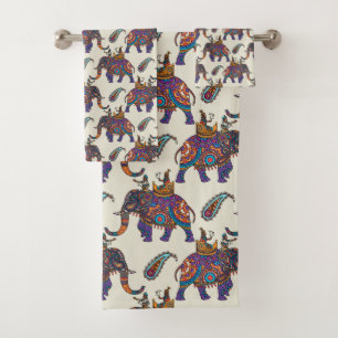 Eléphants de style indonésien avec Paisley