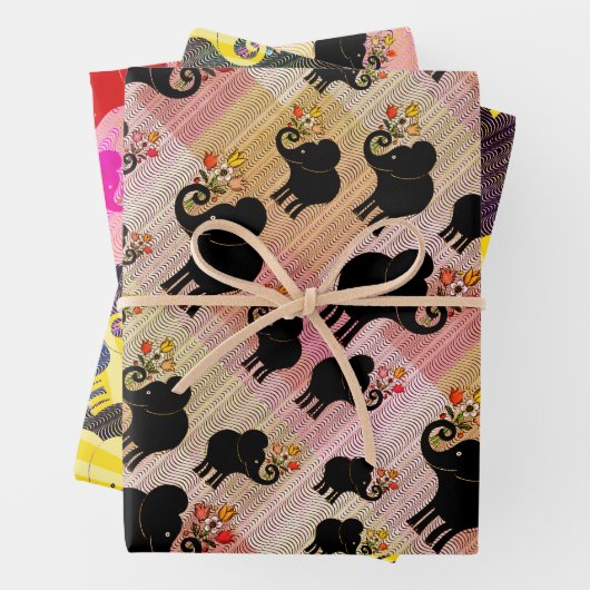 Elephants, Elephants en MEER Elephants Inpakpapier Vel (In situ)