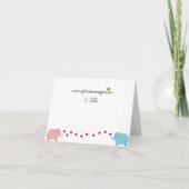 Eléphants en Merci bleu et rose jumeaux (Dos)