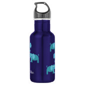 Eléphants Enfants Bouteille d'eau avec nom (Dos)