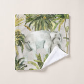 Elephants et amis Palm Jungle (Gant de toilette)