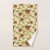 Éléphants et paumes dans le camouflage (Serviette à main)