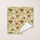 Éléphants et paumes dans le camouflage (Gant de toilette)