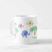 Éléphants et tasse en pastel de palmier (Devant gauche)